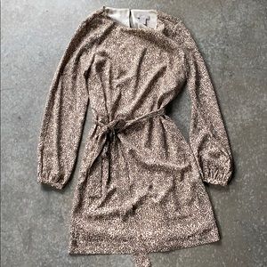 H&M Long Sleeve Leopard Short Dress